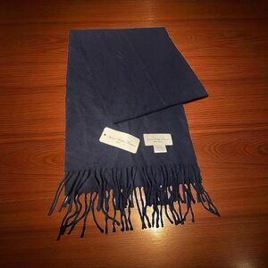 100% Cashmere Scarf 11”x70” Navy Blue Made in Italy